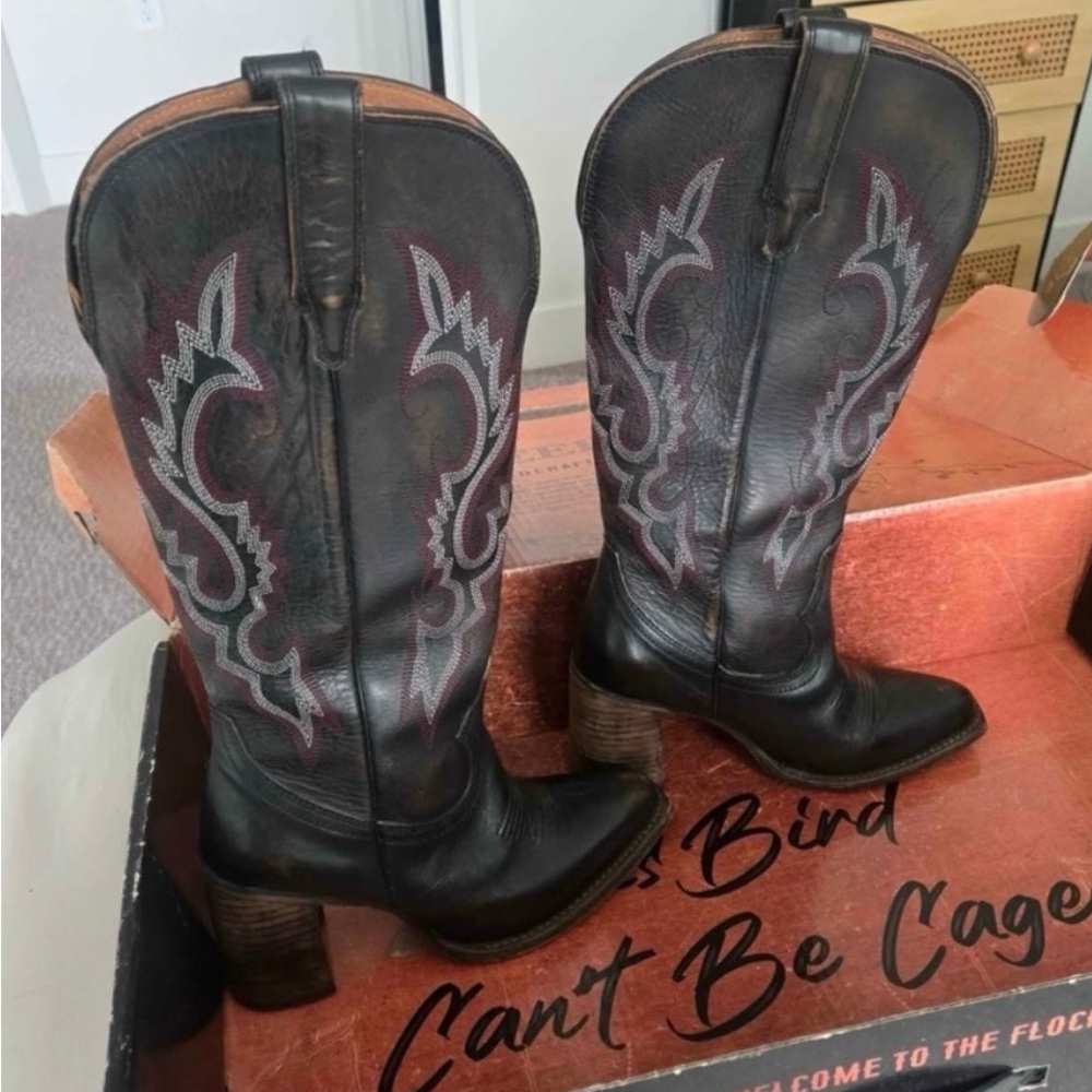 Jackson Black and Brown Western Cowboy Boots